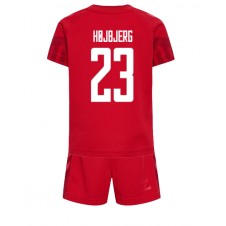 Danmark Pierre-Emile Hojbjerg #23 Hjemmedraktsett Barn VM 2022 Kortermet (+ korte bukser)
